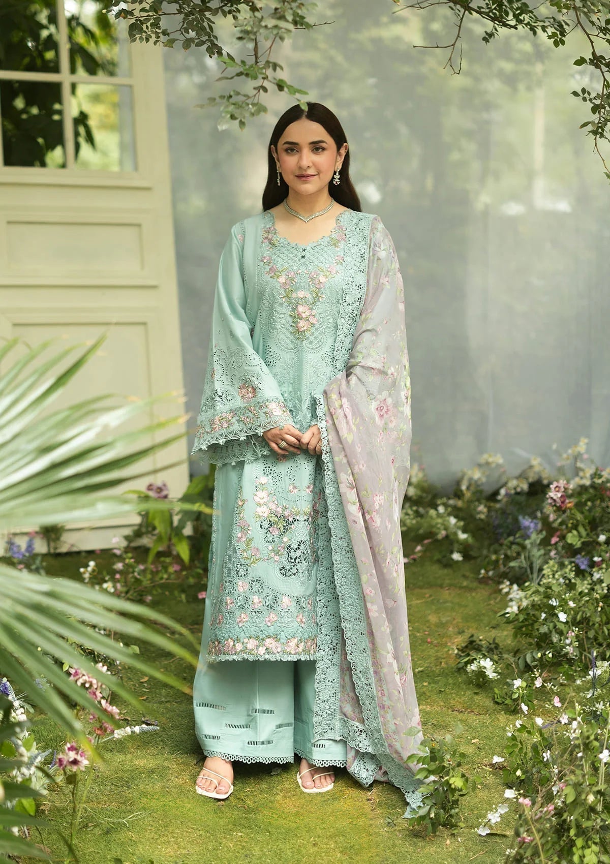 Elaf Premium | Luxury Lawn 26 | ELQ-6B MINT STORY by Elaf Premium - Designer Dress  - Type : Ladies Clothes - Available at Libayah - 100% Original 