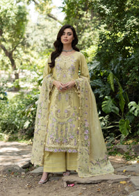 Elaf Premium | Luxury Lawn 26 | ELQ-7A BUTTER YELLOW by Elaf Premium - Designer Dress  - Type : Ladies Clothes - Available at Libayah - 100% Original 