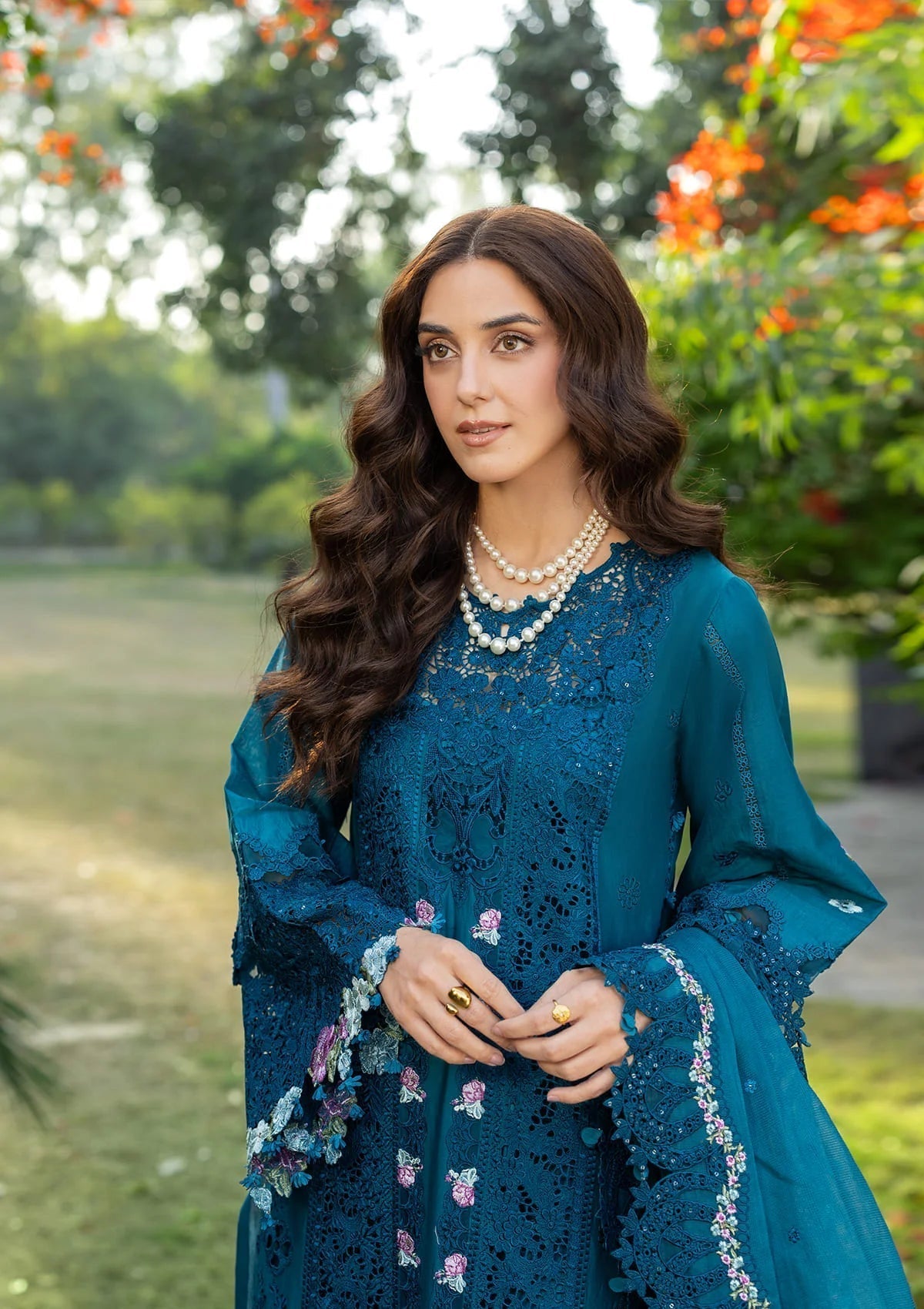 Elaf Premium | Luxury Lawn 26 | ELY-06 SAPPHIRE - by Libayah - Registered Vendor of : Elaf Premium - 100% Original Designer Dress