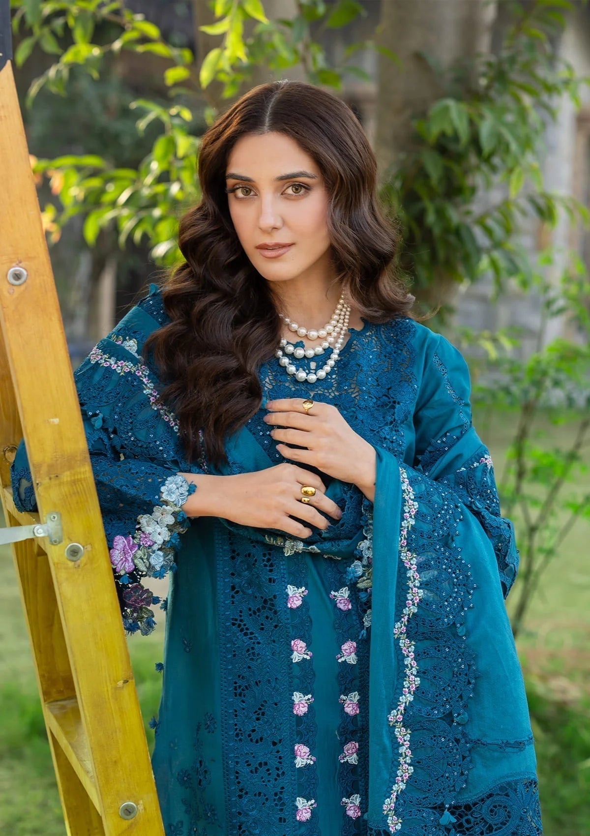 Elaf Premium | Luxury Lawn 26 | ELY-06 SAPPHIRE - by Libayah - Registered Vendor of : Elaf Premium - 100% Original Designer Dress