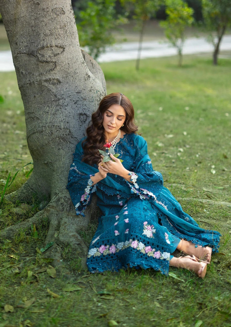 Elaf Premium | Luxury Lawn 26 | ELY-06 SAPPHIRE - by Libayah - Registered Vendor of : Elaf Premium - 100% Original Designer Dress