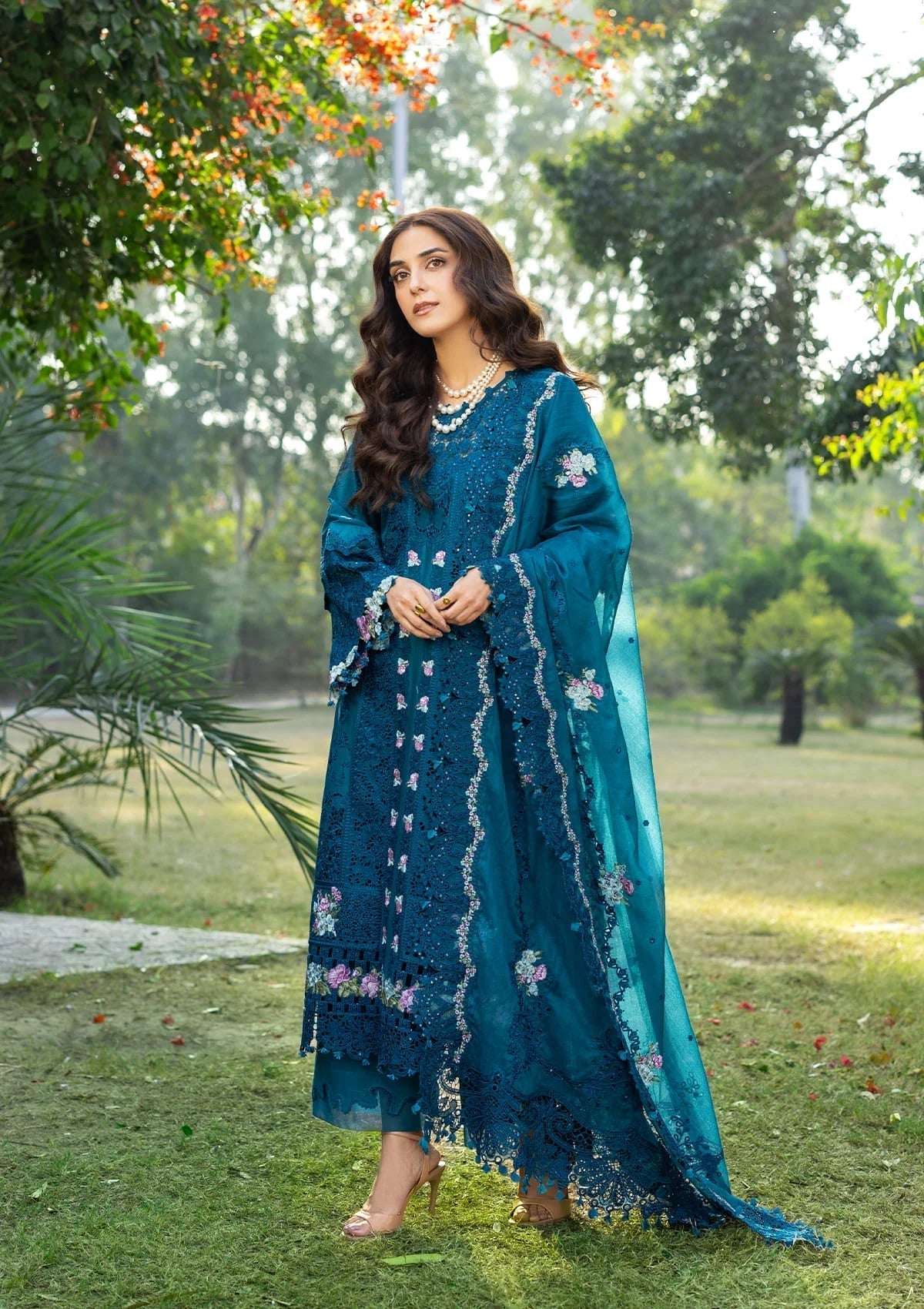 Elaf Premium | Luxury Lawn 26 | ELY-06 SAPPHIRE - by Libayah - Registered Vendor of : Elaf Premium - 100% Original Designer Dress