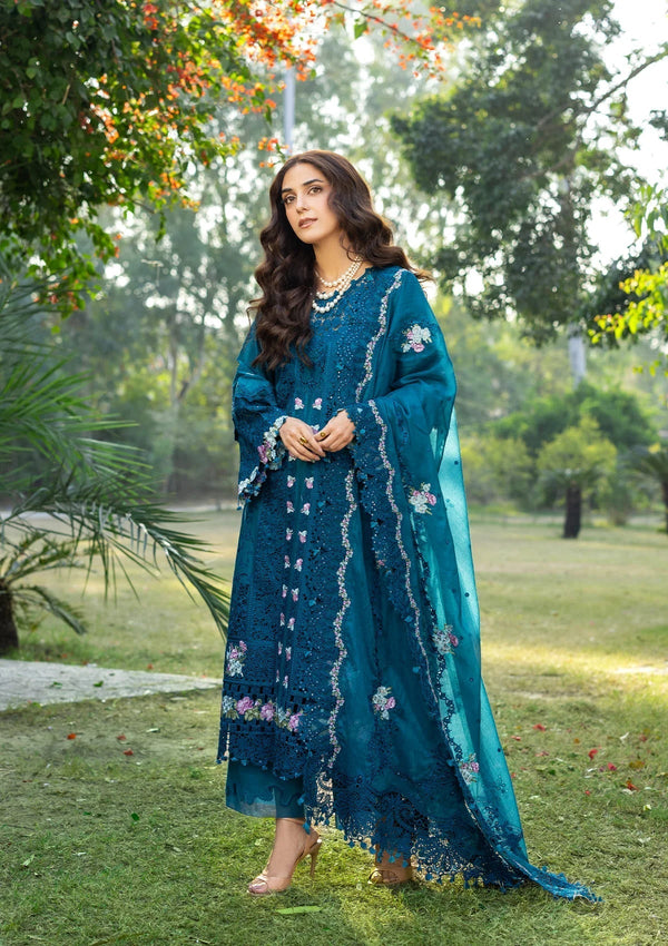 Elaf Premium | Luxury Lawn 26 | ELY-06 SAPPHIRE - by Libayah - Registered Vendor of : Elaf Premium - 100% Original Designer Dress
