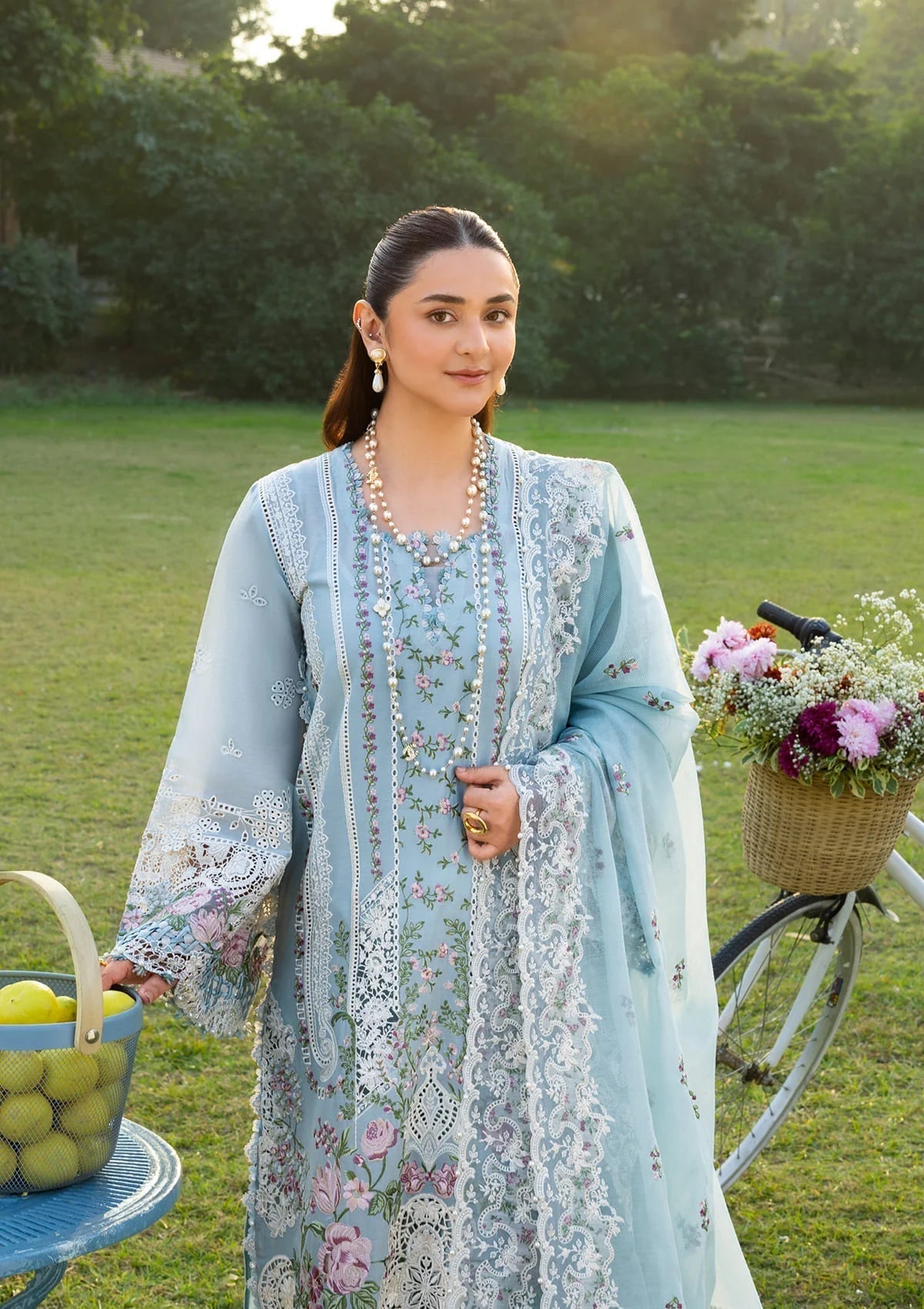 Elaf Premium | Luxury Lawn 26 | ELY-07 MORNIG DRIZZLE - by Libayah - Registered Vendor of : Elaf Premium - 100% Original Designer Dress
