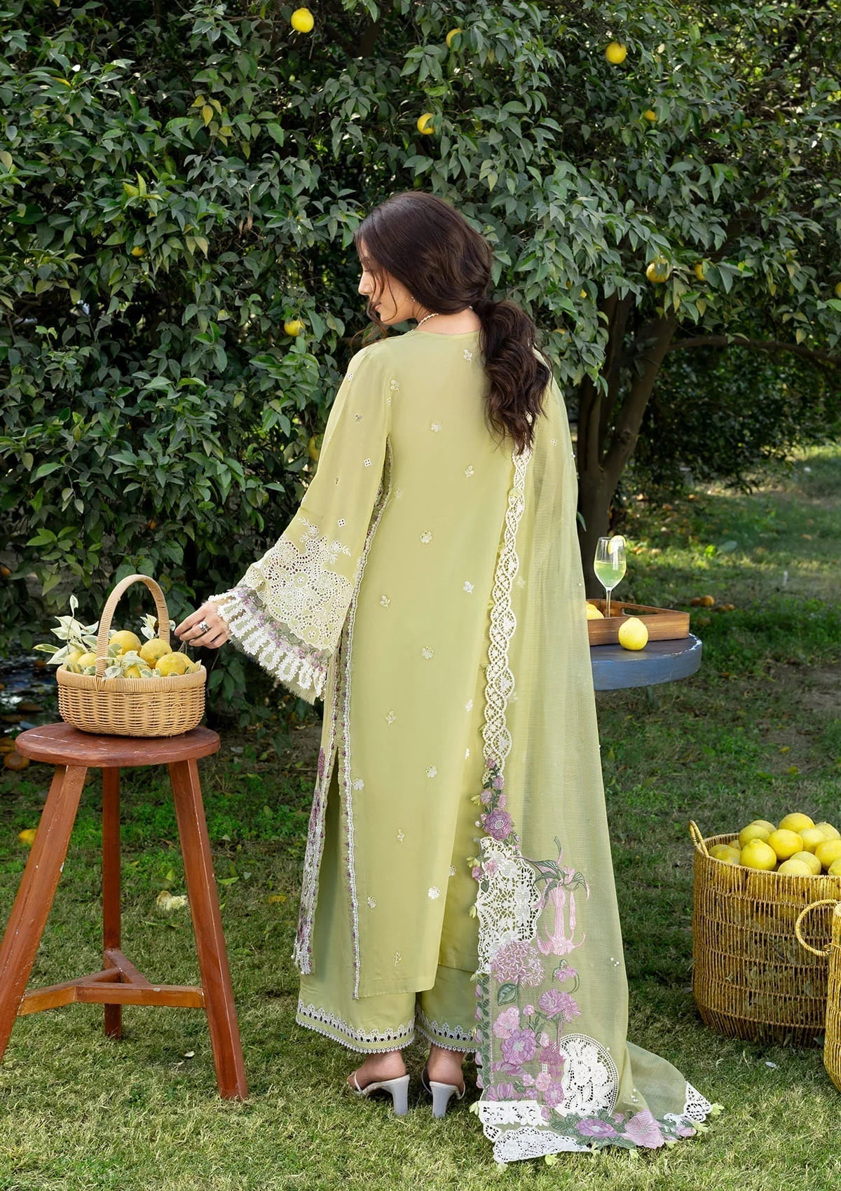 Elaf Premium | Luxury Lawn 26 | ELY-08 PISTACHIA - by Libayah - Registered Vendor of : Elaf Premium - 100% Original Designer Dress