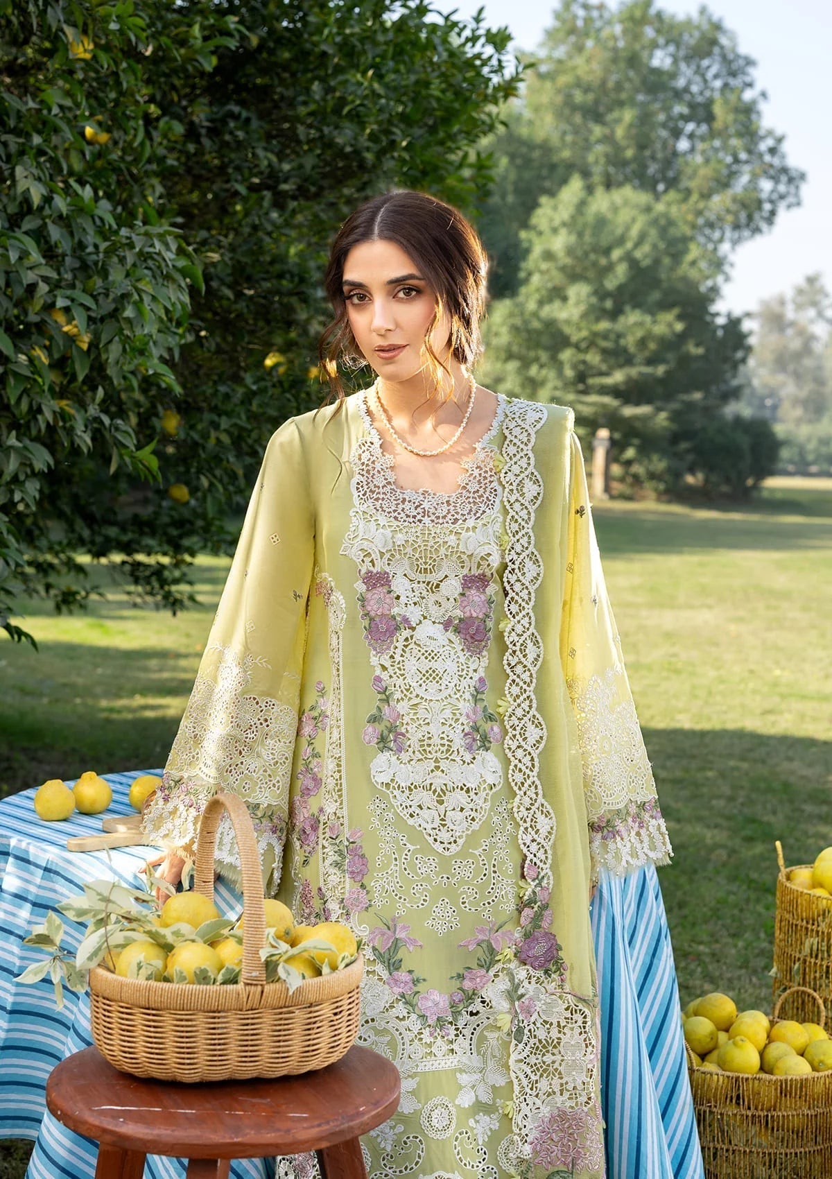 Elaf Premium | Luxury Lawn 26 | ELY-08 PISTACHIA - by Libayah - Registered Vendor of : Elaf Premium - 100% Original Designer Dress