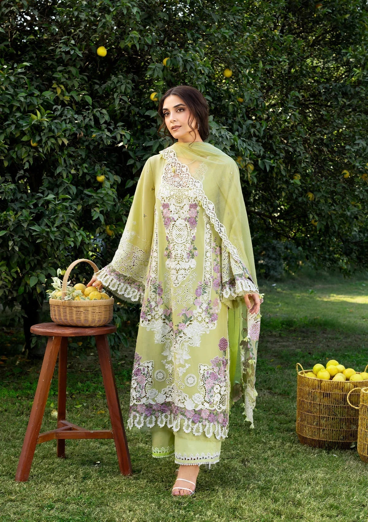 Elaf Premium | Luxury Lawn 26 | ELY-08 PISTACHIA - by Libayah - Registered Vendor of : Elaf Premium - 100% Original Designer Dress