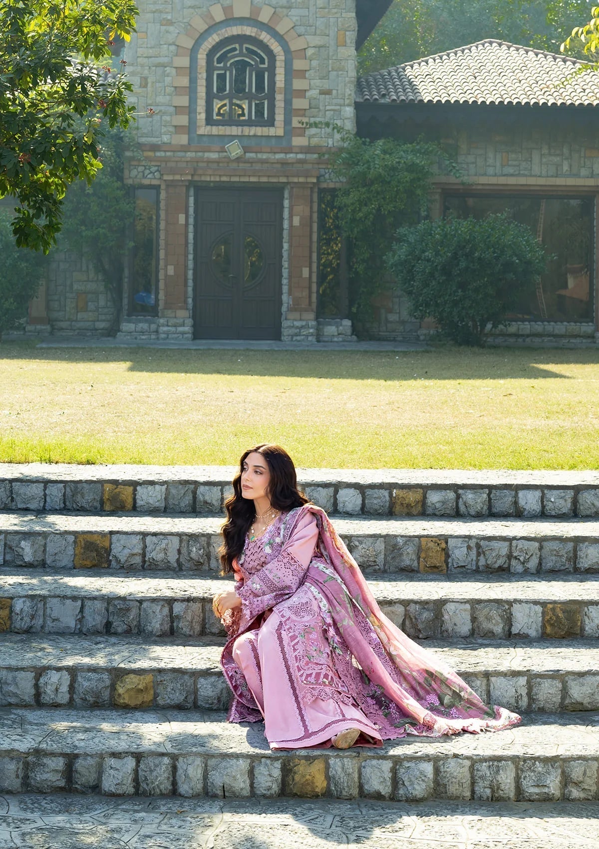 Elaf Premium | Luxury Lawn 26 | ELY-09 ROSEE - by Libayah - Registered Vendor of : Elaf Premium - 100% Original Designer Dress