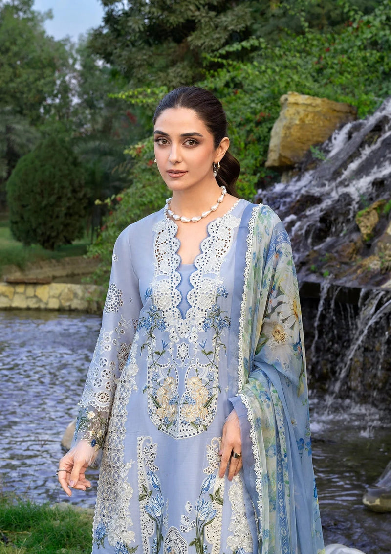 Elaf Premium | Luxury Lawn 26 | ELY-12 SKY BLISS - by Libayah - Registered Vendor of : Elaf Premium - 100% Original Designer Dress