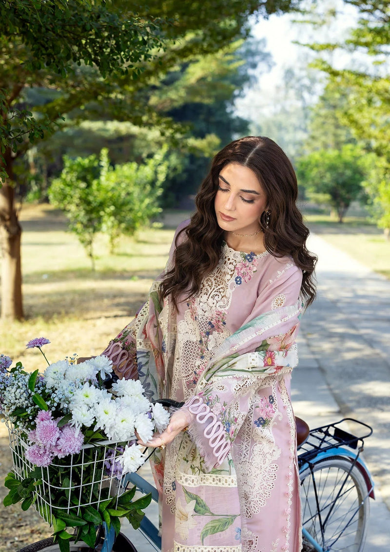 Elaf Premium | Luxury Lawn 26 | ELY-1A MAISON PINK - by Libayah - Registered Vendor of : Elaf Premium - 100% Original Designer Dress