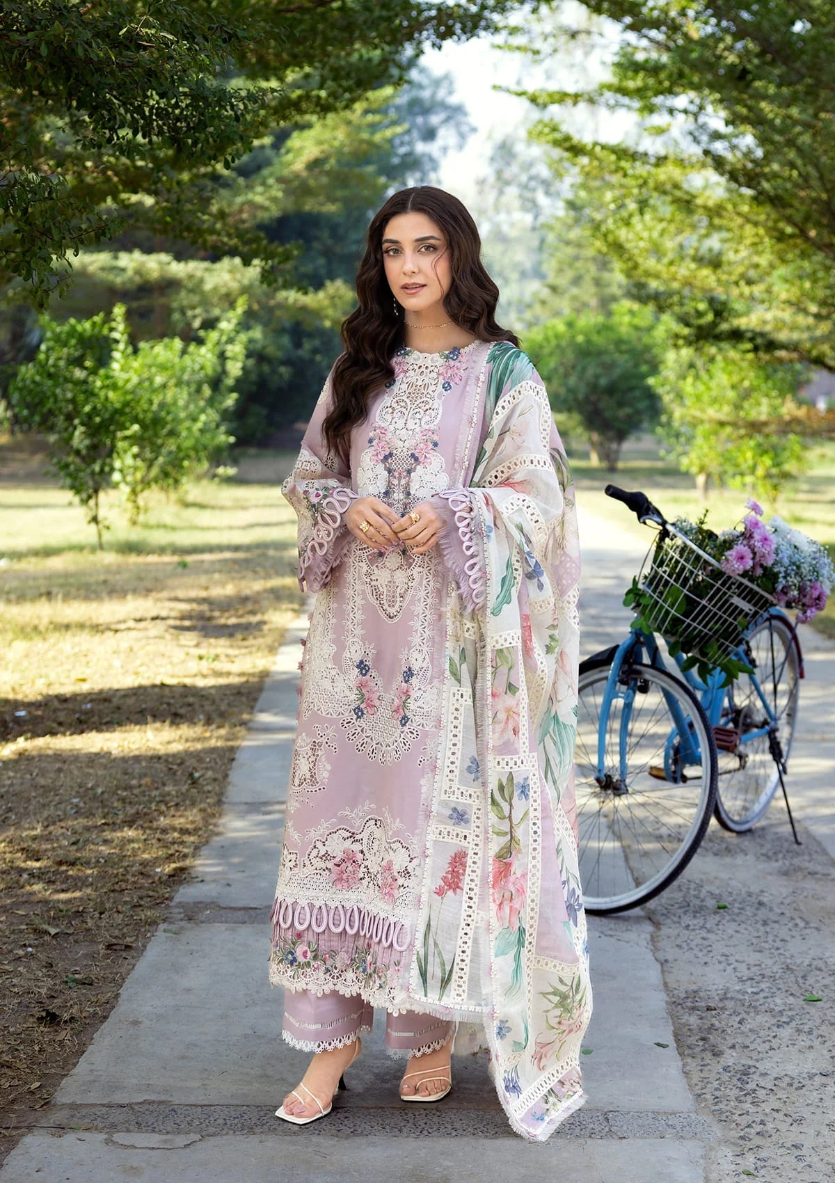Elaf Premium | Luxury Lawn 26 | ELY-1A MAISON PINK - by Libayah - Registered Vendor of : Elaf Premium - 100% Original Designer Dress