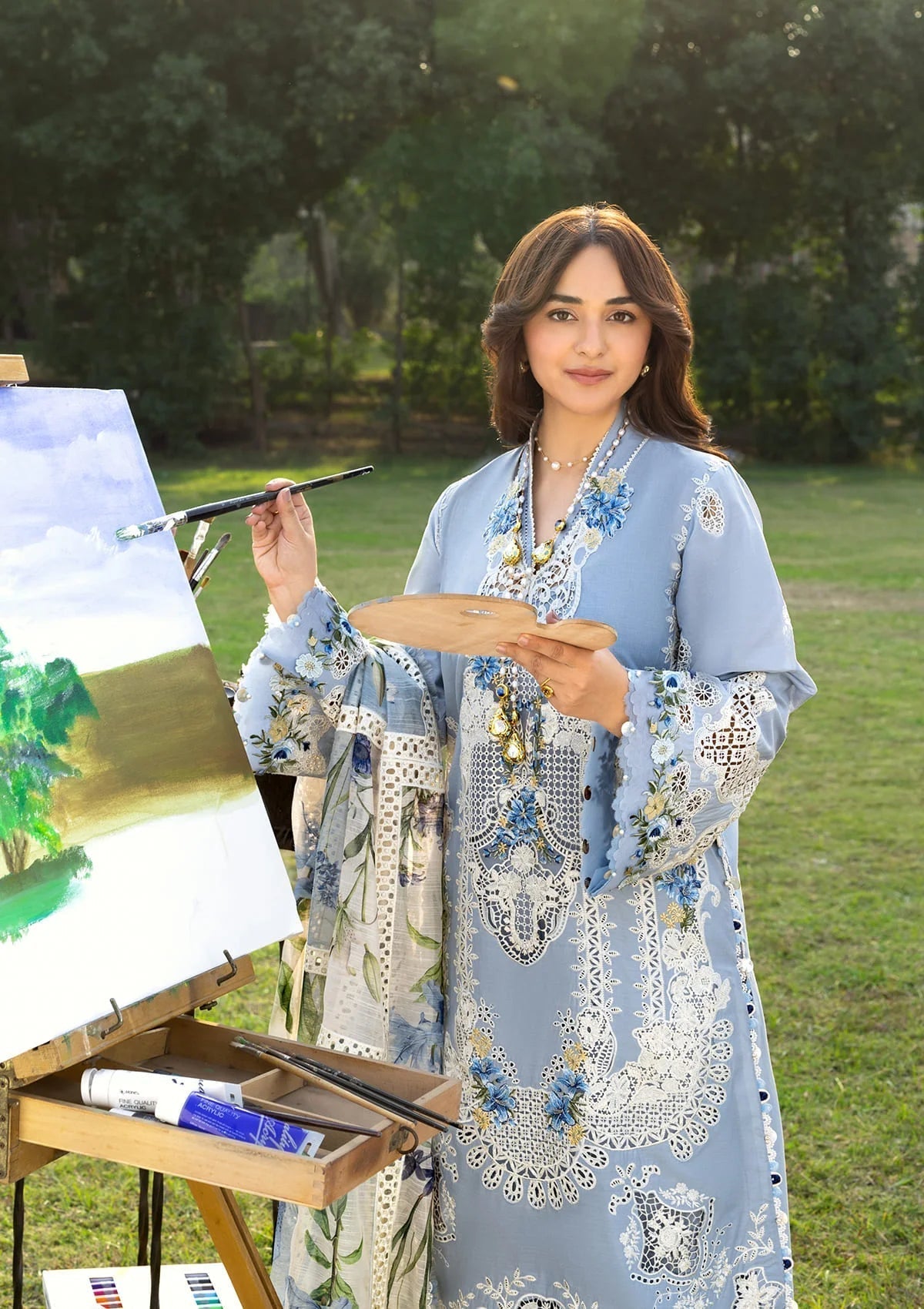 Elaf Premium | Luxury Lawn 26 | ELY-1B SERENITY - by Libayah - Registered Vendor of : Elaf Premium - 100% Original Designer Dress