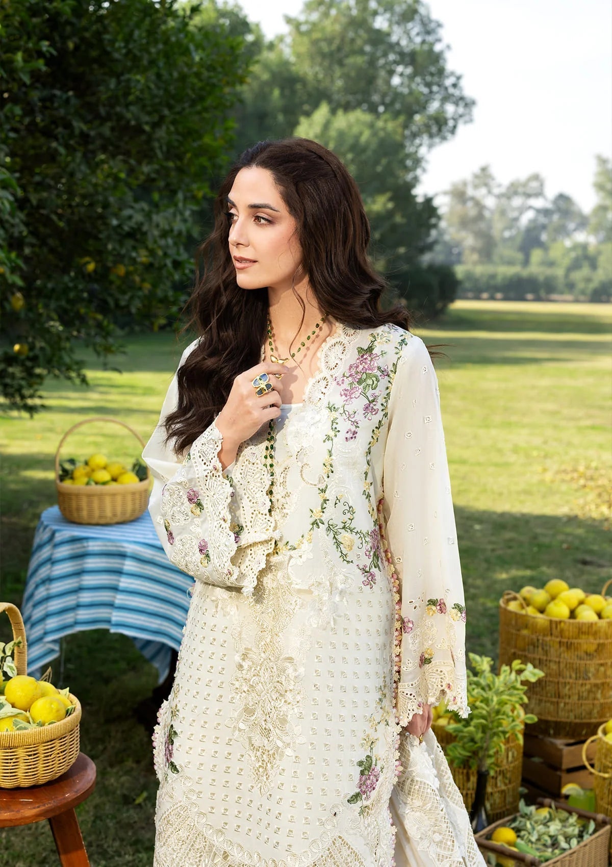 Elaf Premium | Luxury Lawn 26 | ELY-3A PERLE - by Libayah - Registered Vendor of : Elaf Premium - 100% Original Designer Dress