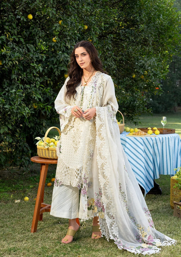 Elaf Premium | Luxury Lawn 26 | ELY-3A PERLE - by Libayah - Registered Vendor of : Elaf Premium - 100% Original Designer Dress