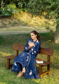 Elaf Premium | Luxury Lawn 26 | ELY-4B BLUE BELLE - by Libayah - Registered Vendor of : Elaf Premium - 100% Original Designer Dress