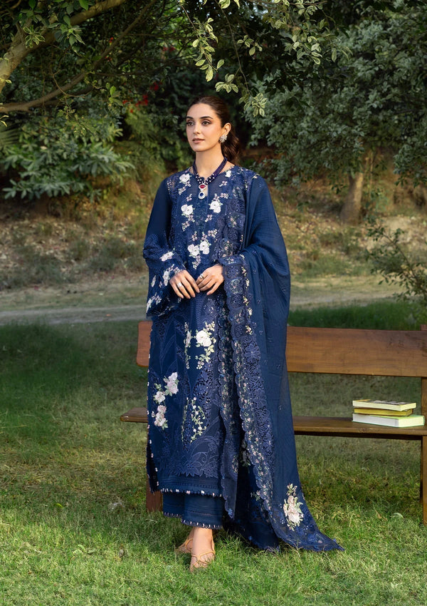 Elaf Premium | Luxury Lawn 26 | ELY-4B BLUE BELLE - by Libayah - Registered Vendor of : Elaf Premium - 100% Original Designer Dress