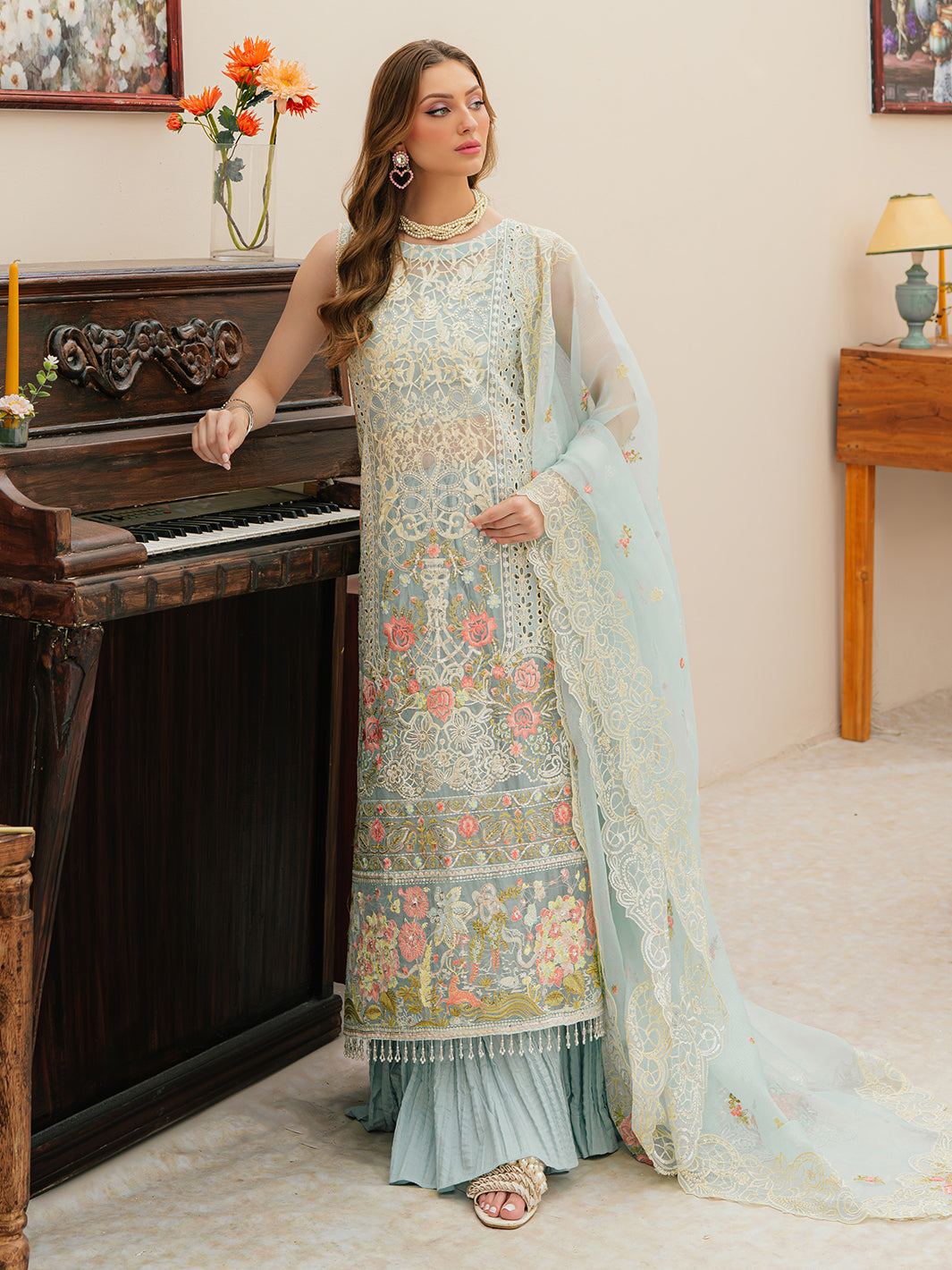 Mahnur | Allenura Luxury Lawn 24 | ELYSSA by Mahnur - Designer Dress - Type: Ladies Clothes - Available at Libayah - 100% Original