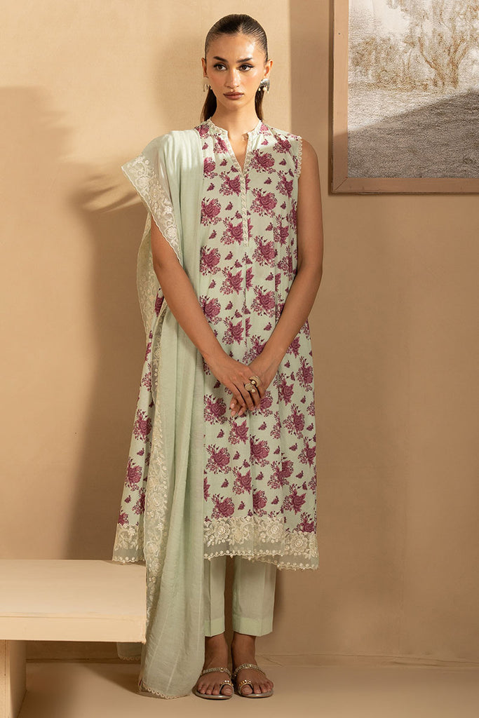 Cross Stitch | Emb Lawn Mahiri 26 | PISTACHIO DUST - Designer Dress - Type : Ladies Clothes - Available at Libayah - 100% Original