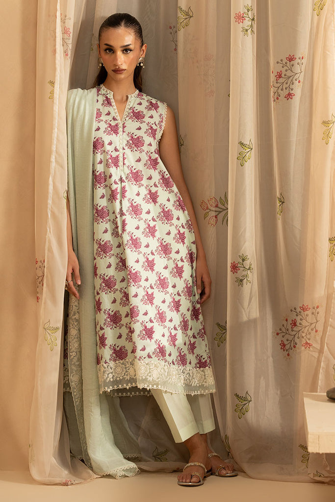 Cross Stitch | Emb Lawn Mahiri 26 | PISTACHIO DUST - Designer Dress - Type : Ladies Clothes - Available at Libayah - 100% Original