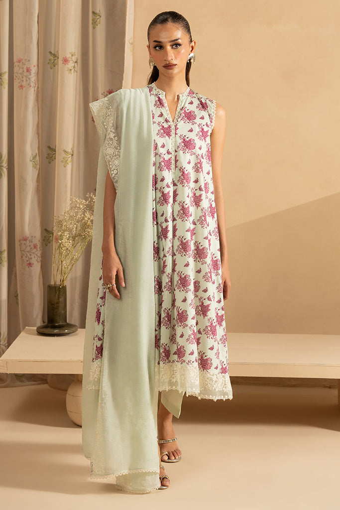 Cross Stitch | Emb Lawn Mahiri 26 | PISTACHIO DUST - Designer Dress - Type : Ladies Clothes - Available at Libayah - 100% Original