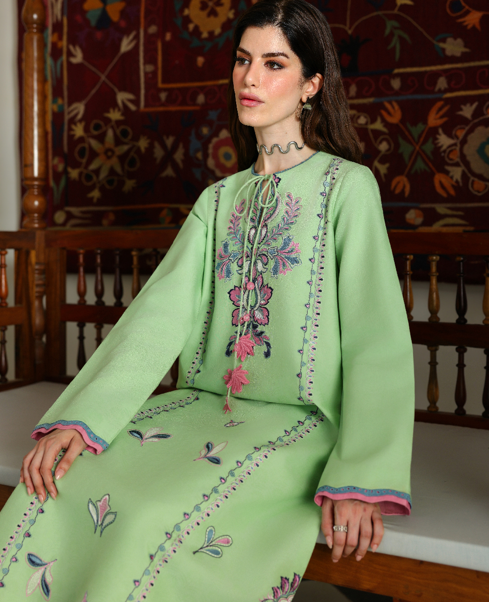 Republic Womenswear | Neonma Essential Pret 26 |Pistachio Poise by Republic Womenswear - Designer Dress  - Type : Ladies Clothes - Available at Libayah - 100% Original 