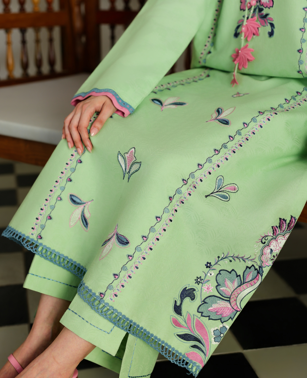 Republic Womenswear | Neonma Essential Pret 26 |Pistachio Poise by Republic Womenswear - Designer Dress  - Type : Ladies Clothes - Available at Libayah - 100% Original 