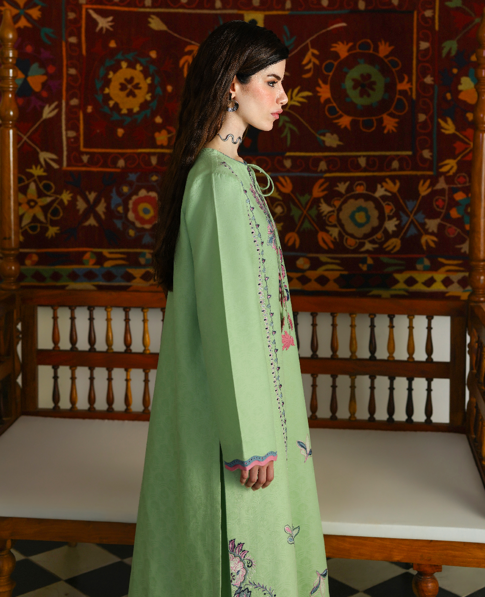 Republic Womenswear | Neonma Essential Pret 26 |Pistachio Poise by Republic Womenswear - Designer Dress  - Type : Ladies Clothes - Available at Libayah - 100% Original 