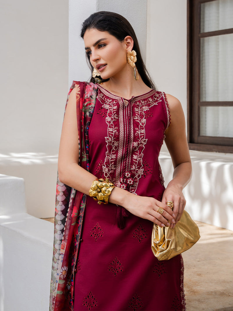 Izel | Dareen Luxury Lawn 26 | Eshaal by Izel - Designer Dress - Type : Luxury Dress - Available at Libayah - 100% Original
