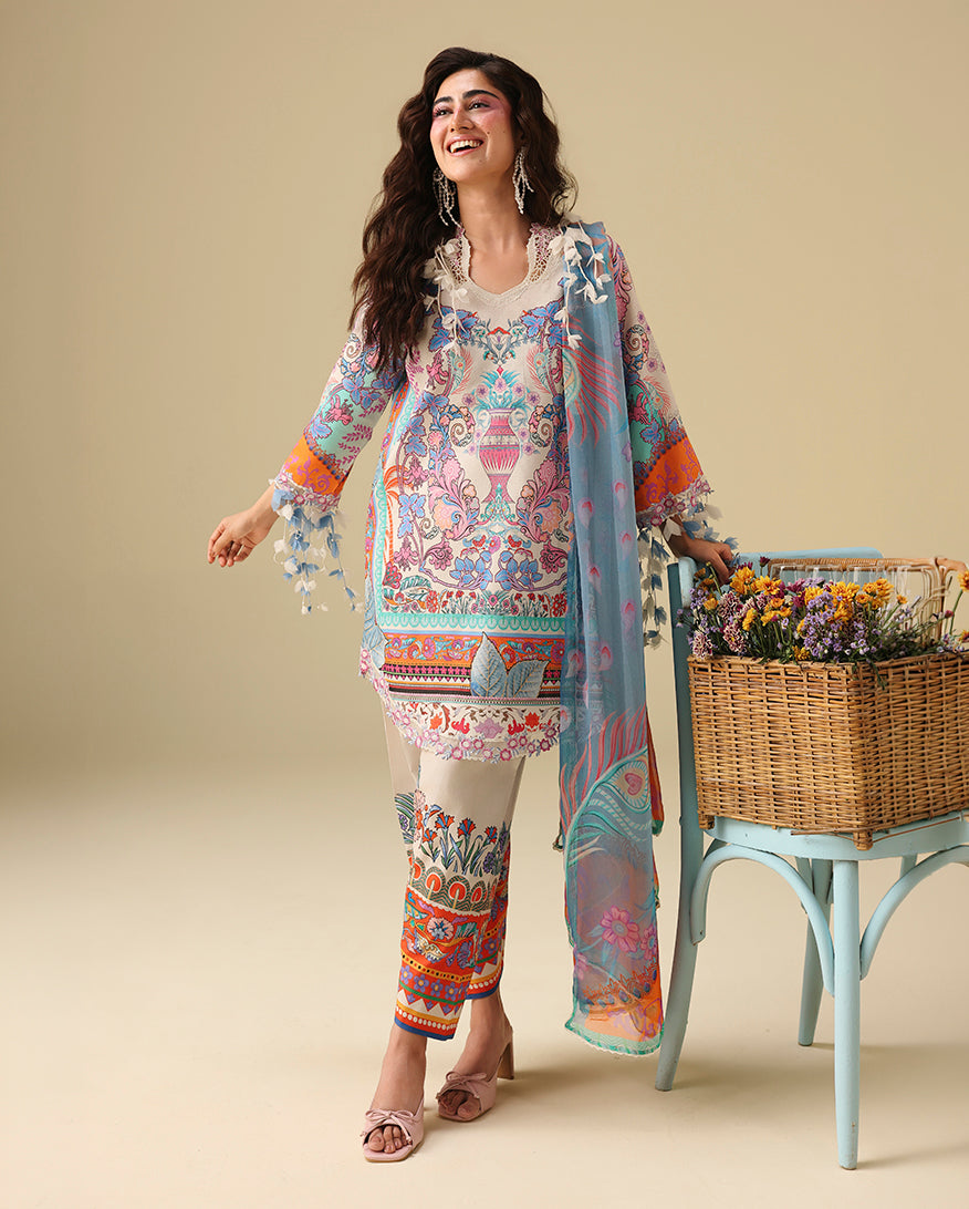 Afrozeh | Basic Pret 26 RTW | NACRE by Afrozeh - Designer Dress  - Type : Ladies Clothes - Available at Libayah - 100% Original 
