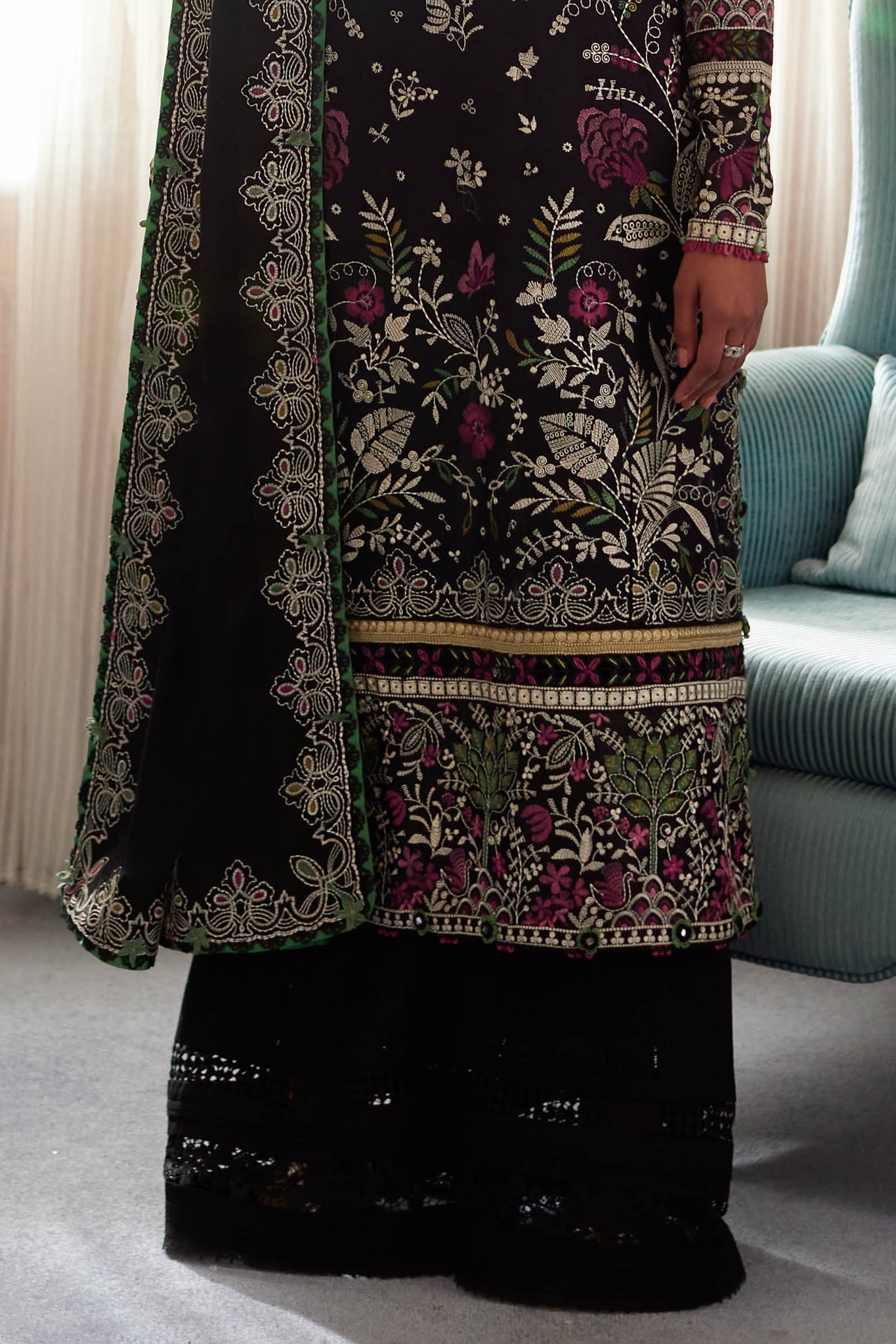 Elan | Lawn 24 |QISTINA (EL24-03 B) by Elan - Designer Dress - Type: Ladies Clothes - Available at Libayah - 100% Original
