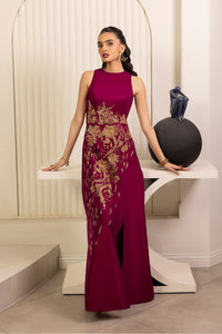 Erum Khan | Elan Formals |Mulberry Gold by Erum Khan - Designer Dress  - Type : Ladies Clothes - Available at Libayah - 100% Original 