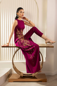 Erum Khan | Elan Formals |Mulberry Gold by Erum Khan - Designer Dress  - Type : Ladies Clothes - Available at Libayah - 100% Original 