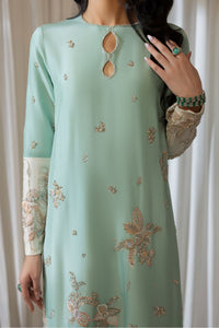 Erum Khan | Elan Formals | Mint Bloom by Erum Khan - Designer Dress  - Type : Ladies Clothes - Available at Libayah - 100% Original 