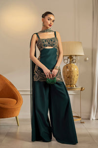 Erum Khan | Elan Formals | Emerald Noir by Erum Khan - Designer Dress  - Type : Ladies Clothes - Available at Libayah - 100% Original 