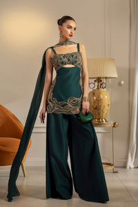 Erum Khan | Elan Formals | Emerald Noir by Erum Khan - Designer Dress  - Type : Ladies Clothes - Available at Libayah - 100% Original 