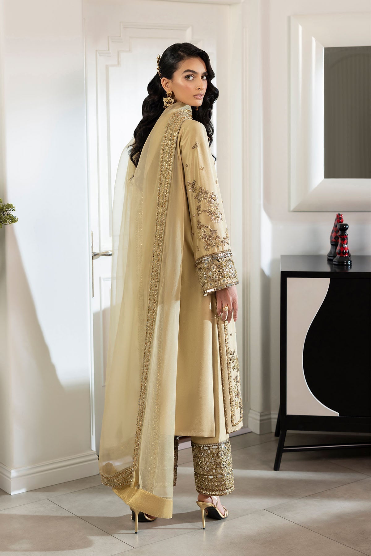 Erum Khan | Elan Formals | Desert Gold by Erum Khan - Designer Dress  - Type : Ladies Clothes - Available at Libayah - 100% Original 