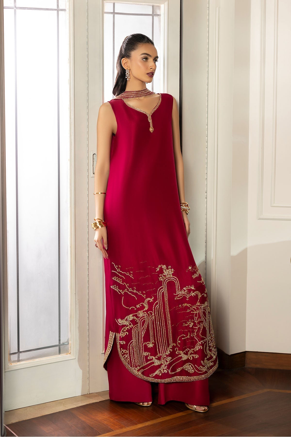 Erum Khan | Elan Formals |Crimson Reverie by Erum Khan - Designer Dress  - Type : Ladies Clothes - Available at Libayah - 100% Original 