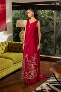 Erum Khan | Elan Formals |Crimson Reverie by Erum Khan - Designer Dress  - Type : Ladies Clothes - Available at Libayah - 100% Original 