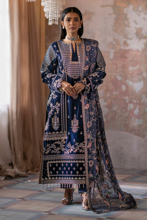 Emaan Adeel | Saanjh Velvet Collection 24 | Roshni by Emaan Adeel - Designer Dress - Type: Ladies Clothes - Available at Libayah - 100% Original