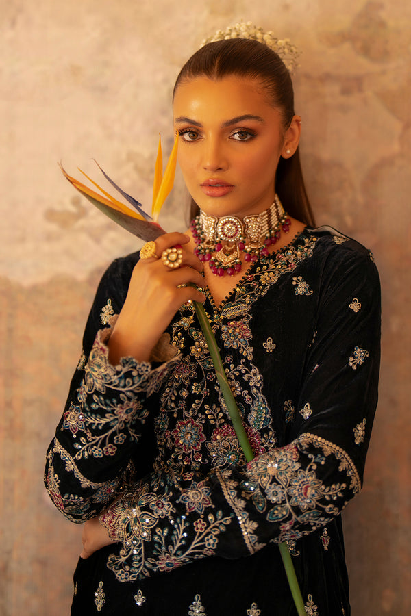 Emaan Adeel | Saanjh Velvet Collection 24 |  Ishaan by Emaan Adeel - Designer Dress - Type: Ladies Clothes - Available at Libayah - 100% Original