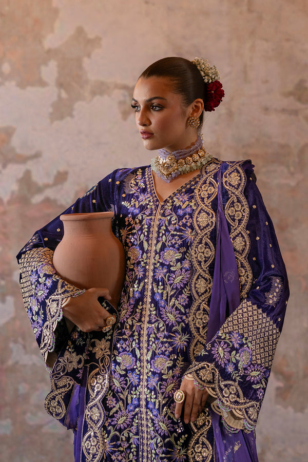 Emaan Adeel | Saanjh Velvet Collection 24 |  Aroosh by Emaan Adeel - Designer Dress - Type: Ladies Clothes - Available at Libayah - 100% Original