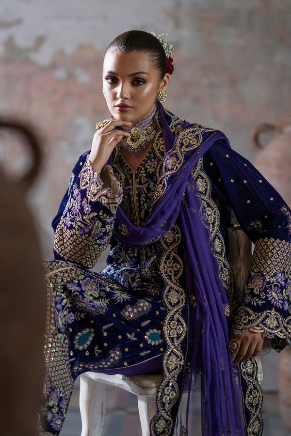 Emaan Adeel | Saanjh Velvet Collection 24 |  Aroosh by Emaan Adeel - Designer Dress - Type: Ladies Clothes - Available at Libayah - 100% Original