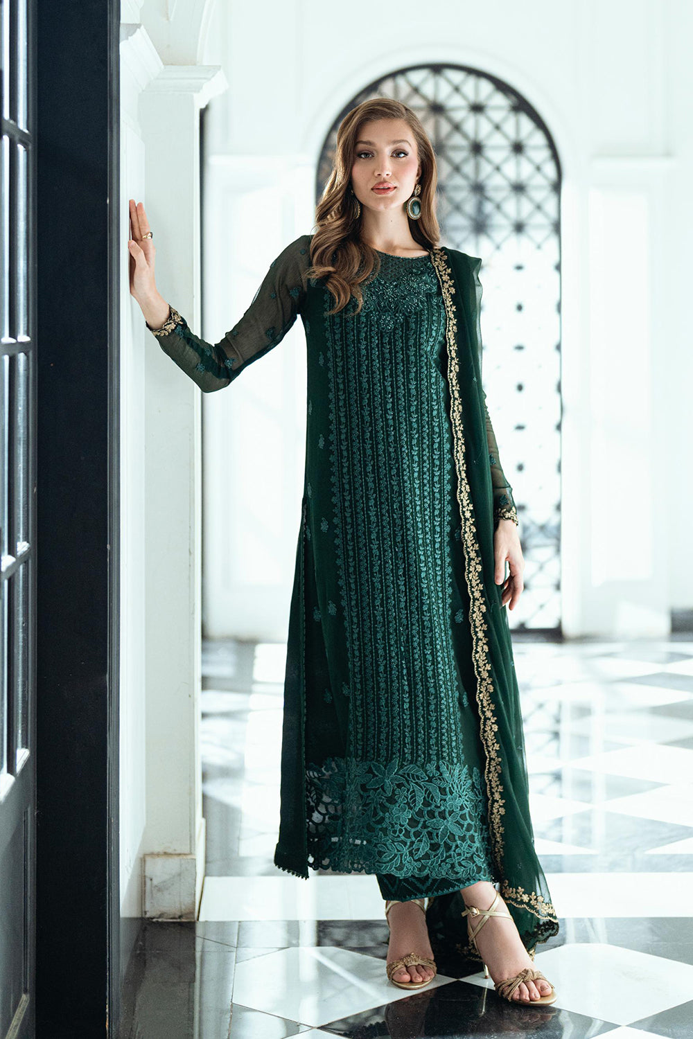 Azure | Ensembles | Emerald Whisper by Azure - Designer Dress  - Type : Ladies Clothes - Available at Libayah - 100% Original 