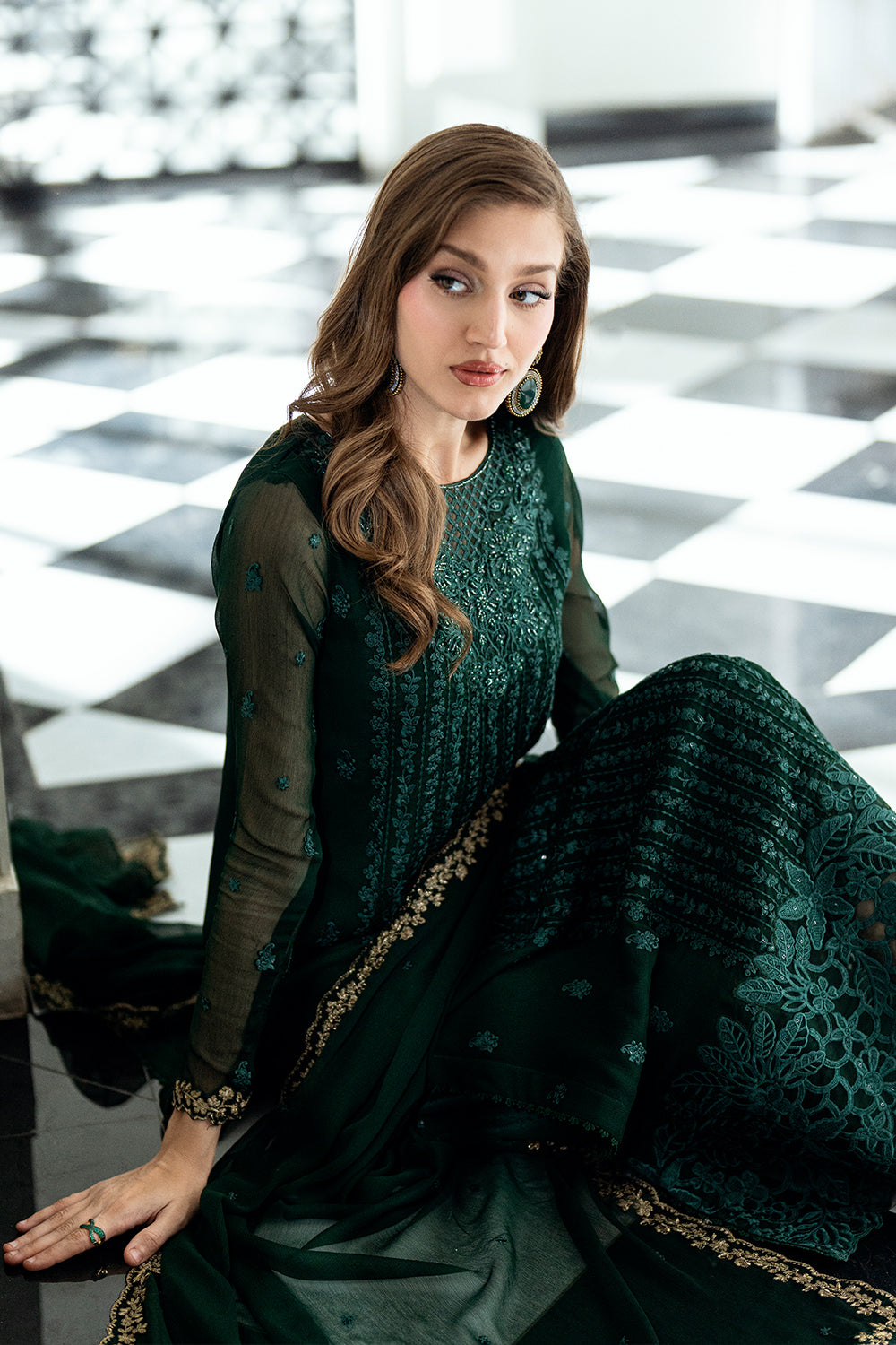 Azure | Ensembles | Emerald Whisper by Azure - Designer Dress  - Type : Ladies Clothes - Available at Libayah - 100% Original 