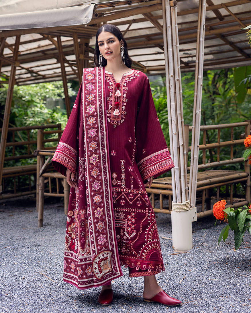 Mushq | Hemline Karandi | Emerald Glimmer by Mushq - Designer Dress - Type : Ladies Clothes - Available at Libayah - 100% Original 