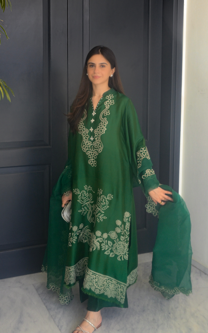 Asifa and Nabeel | Silk Edit 26 | Emerald Hues - Designer Dress - Type : Ladies Clothes - Available at Libayah - 100% Original