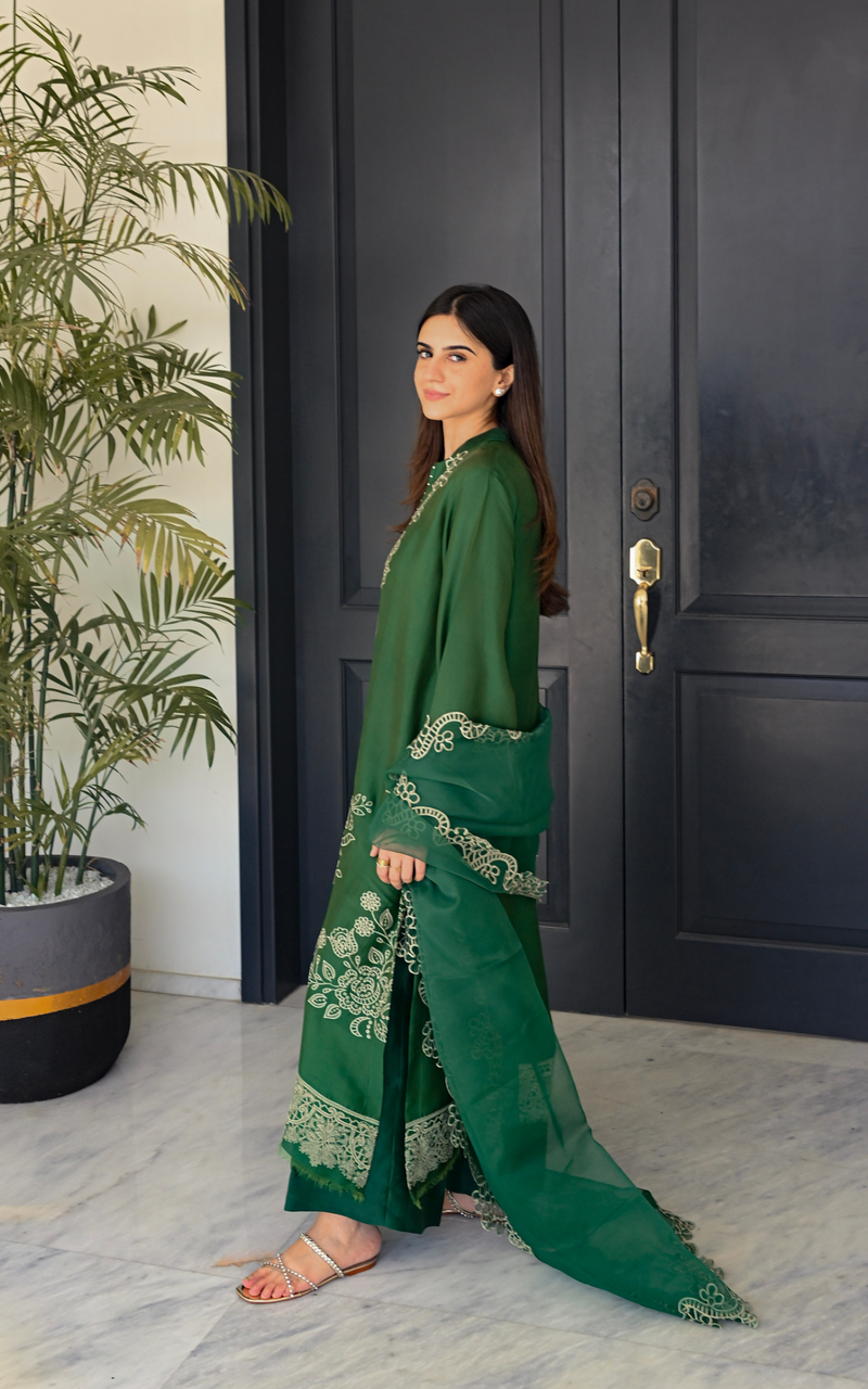 Asifa and Nabeel | Silk Edit 26 | Emerald Hues - Designer Dress - Type : Ladies Clothes - Available at Libayah - 100% Original