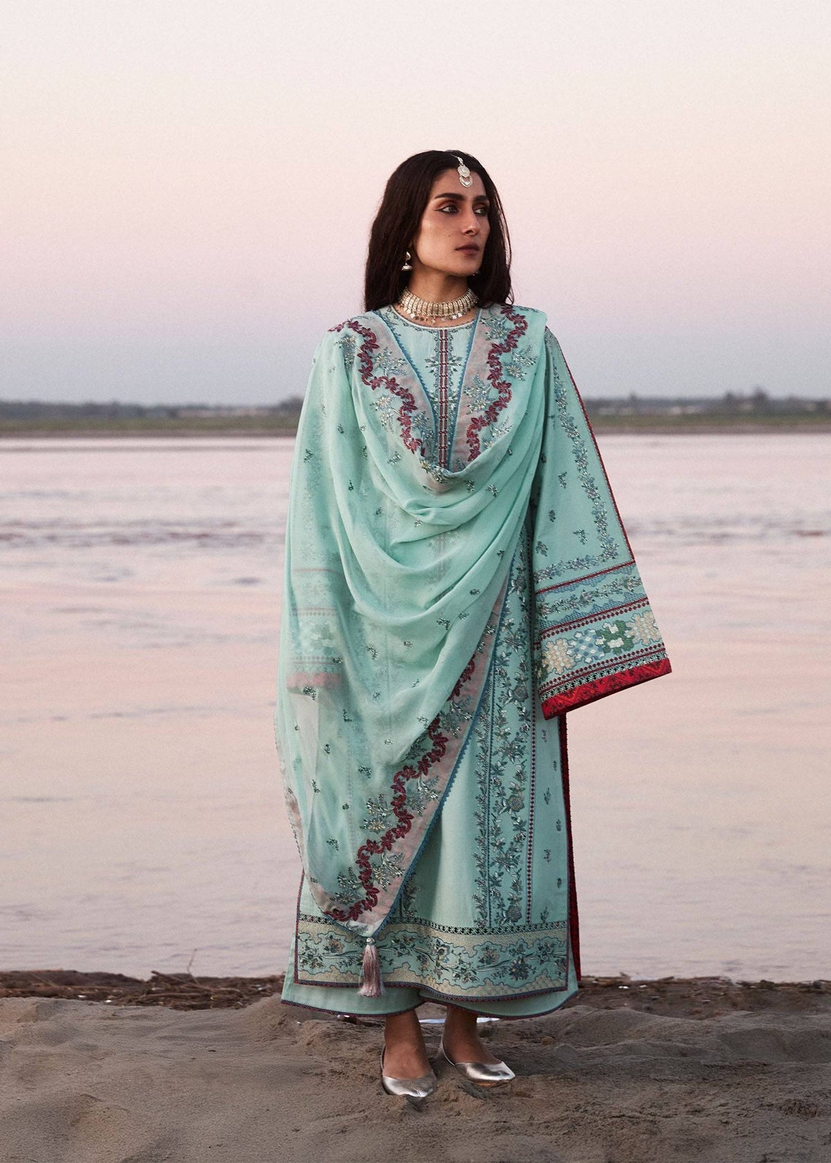 Hussain Rehar | Surkh Eid Pret'25 | Aina by Hussain Rehar - Designer Dress  - Type : Ladies Clothes - Available at Libayah - 100% Original 