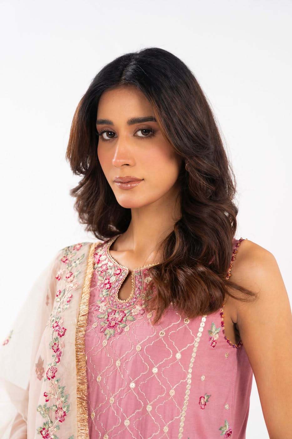 AlKaram | Festive Summer 25 | FC-11E-25-Dusty Pink by Alkaram - Designer Dress - Type: Ladies Clothes - Available at Libayah - 100% Original