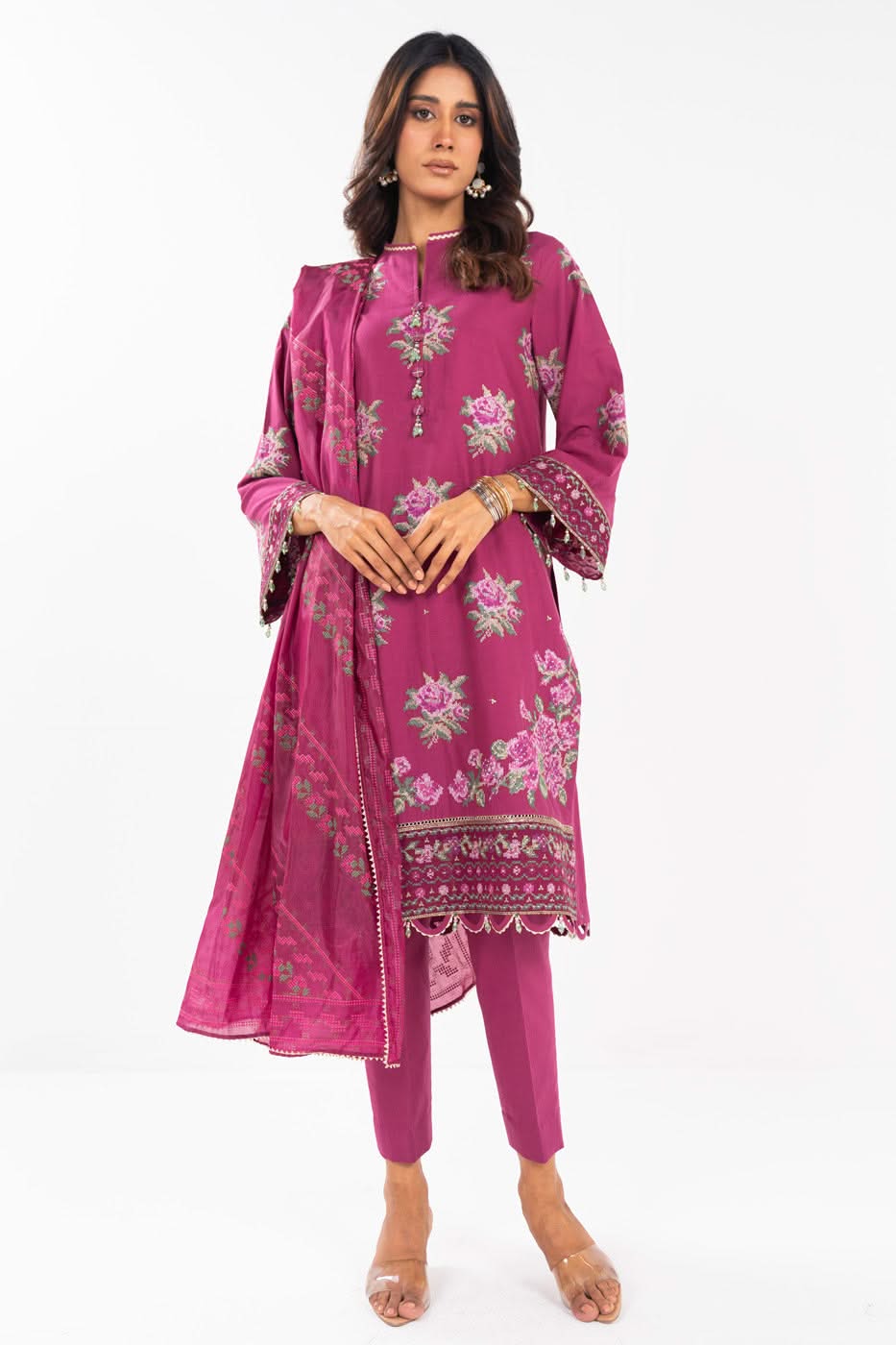 AlKaram | Festive Summer 25 | FC-17G-25-Magenta by Alkaram - Designer Dress - Type: Ladies Clothes - Available at Libayah - 100% Original